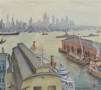 FLORENCE WALTON POMEROY View of Lower Manhattan from Hoboken.